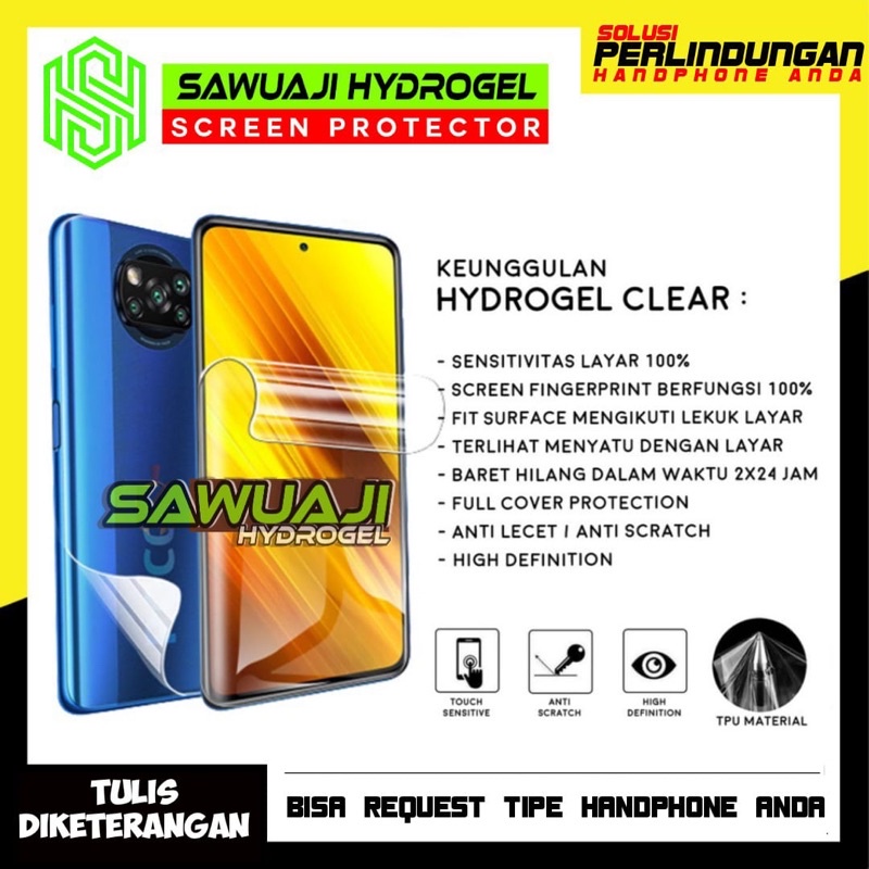 Jual Anti Gores Hydrogel Screen Protector Hd Clear All Tipe
