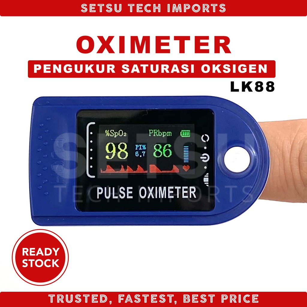 Jual Oximeter Fingertip Oxymeter Pulse Alat Ukur Pengukur Kadar