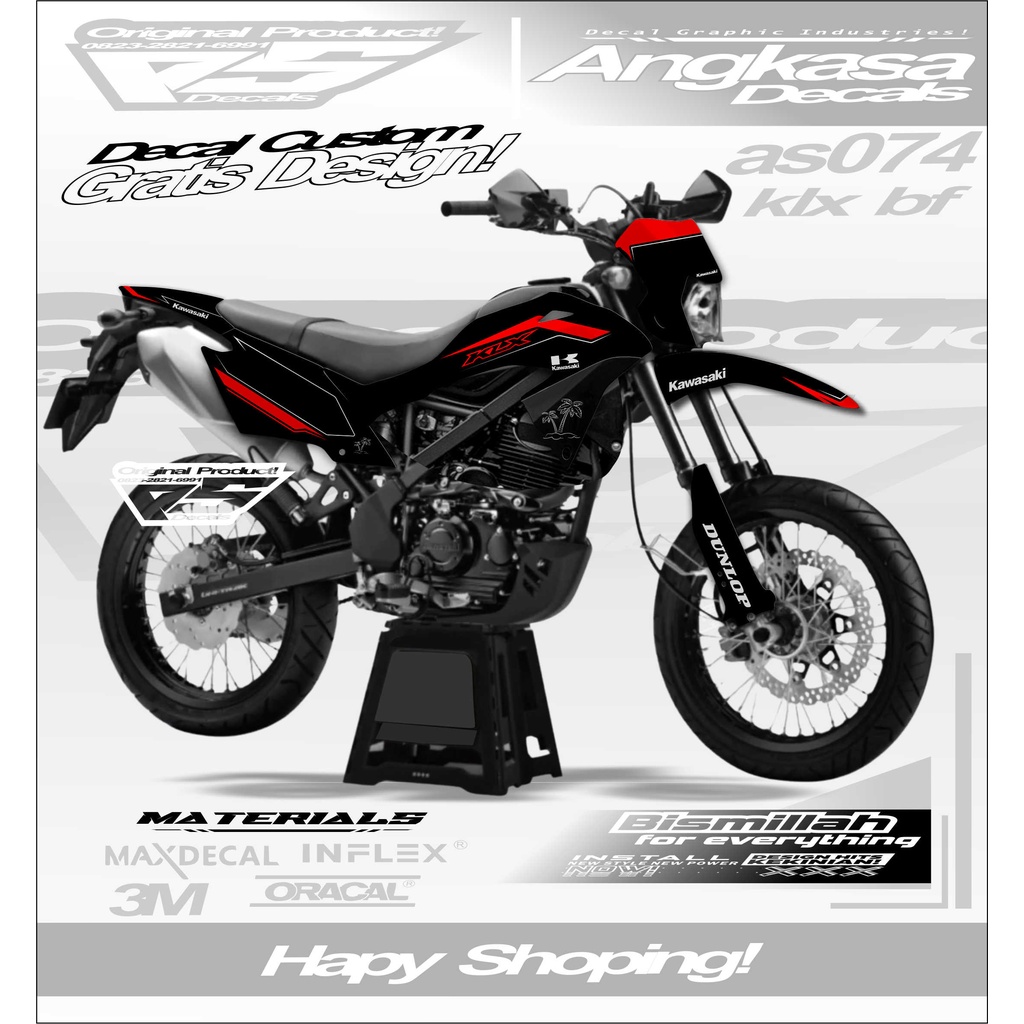 Jual AS074 DECALS STIKER FULLBODY CUSTOM MOTOR KLX BF | Shopee Indonesia