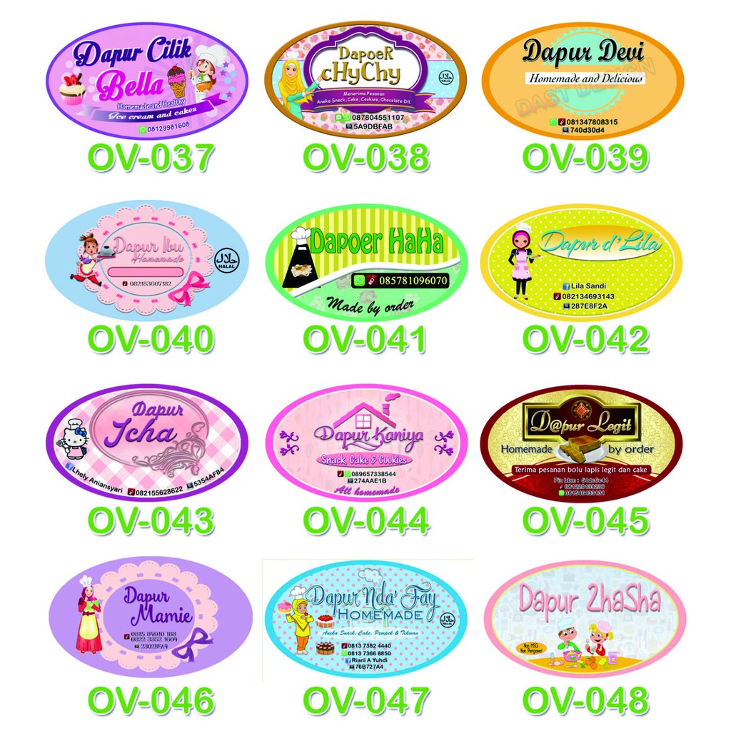 Jual Cetak Sticker label Bentuk Oval 7cm x 4cm | Shopee Indonesia