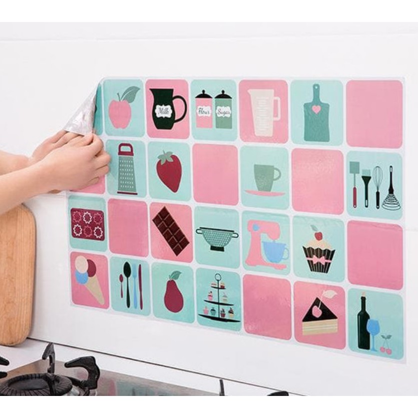 Jual Stiker Dinding Dapur Aluminium Foil Wallpaper Wall Stiker Hiasan