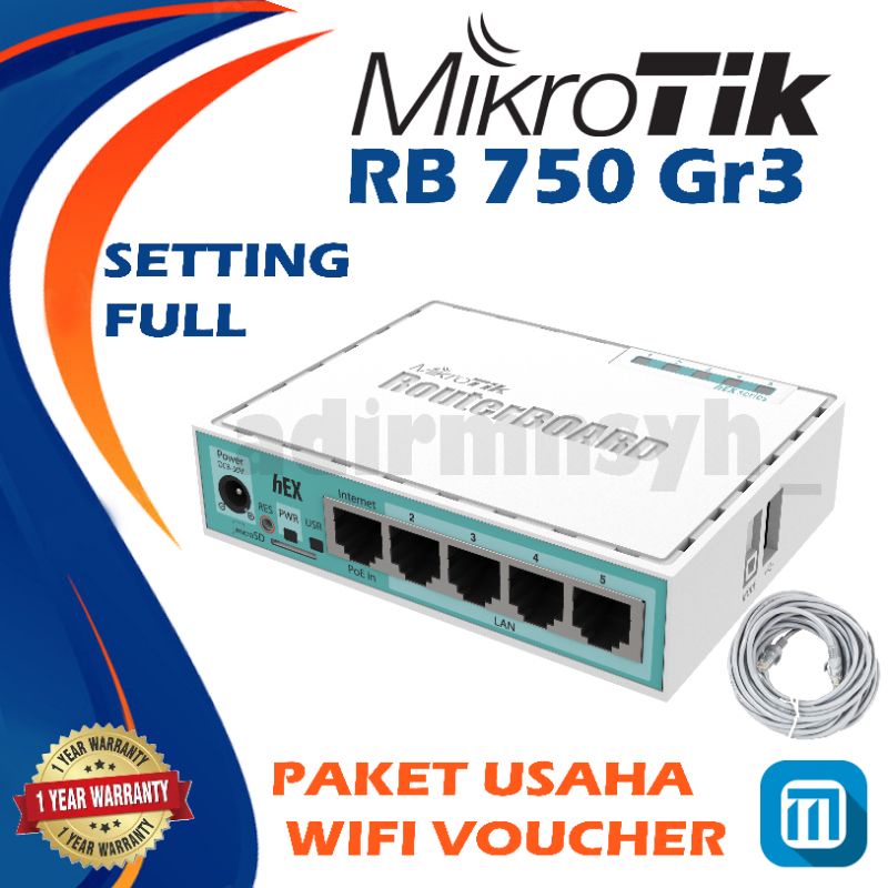 Jual Mikrotik Rb 750gr3 Full Setting Voucher Hotspot Pppoe Server Rt Rw