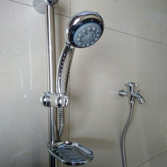Jual Hand shower mandi set +komplit tiang +komplit kran cabang+tempat sabun SHOWER 5 variasi AIR