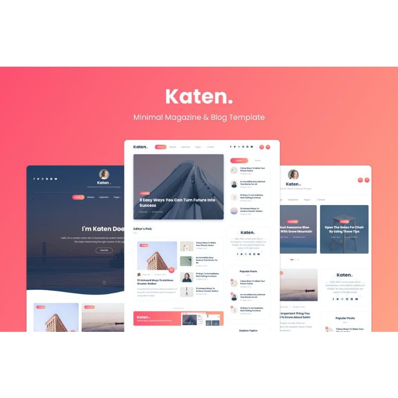 Jual Katen - Minimal Blog & Magazine HTML Template | Shopee Indonesia