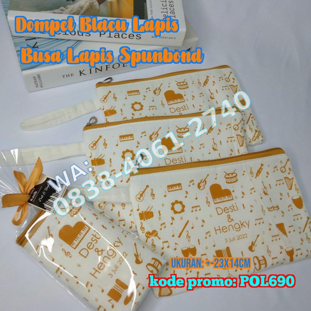 Jual Pouch Blacu Pouch Kosmetik Dompet Custom Lapis Busa Lapis Spunbond