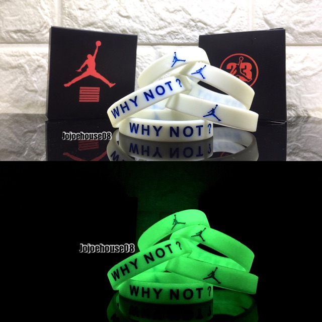 Gelang basket nba wristband baller id russell westbrook why not jordan glow in the dark