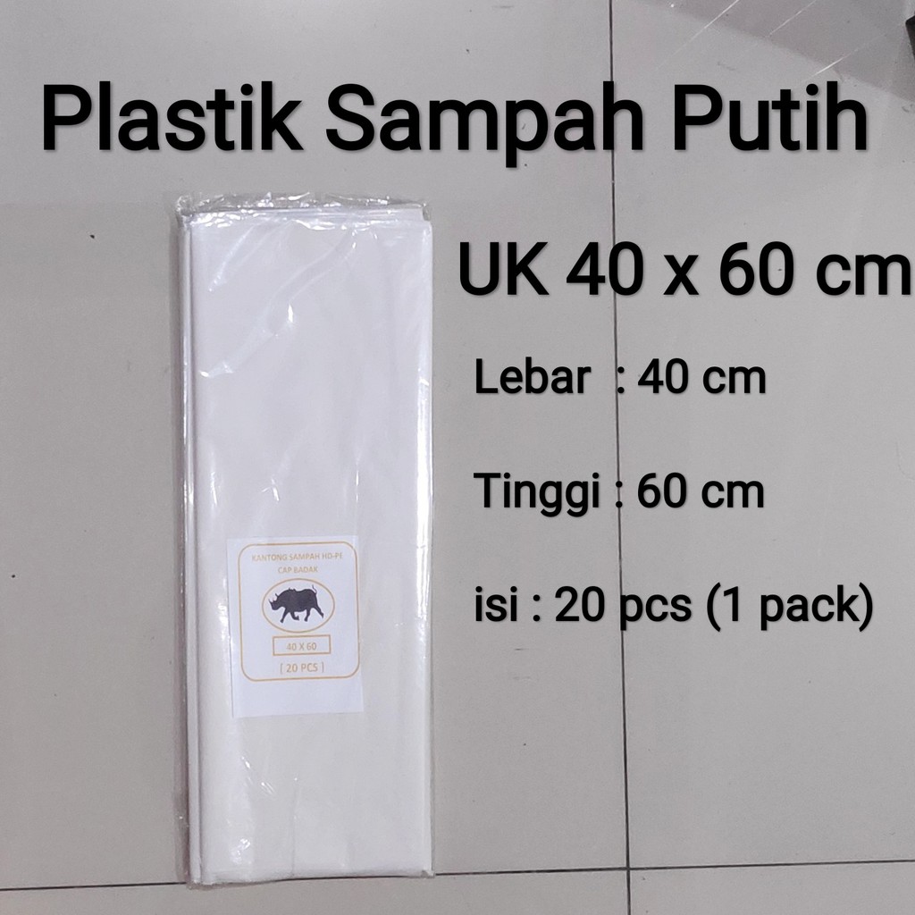 Jual Plastik Sampah Putih Uk 90x120 60x100 50x75 40x60 Kantong Sampah