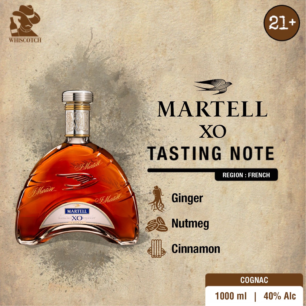 Jual Martell XO | Cognac | 1000 mL | 40% ABV | Shopee Indonesia