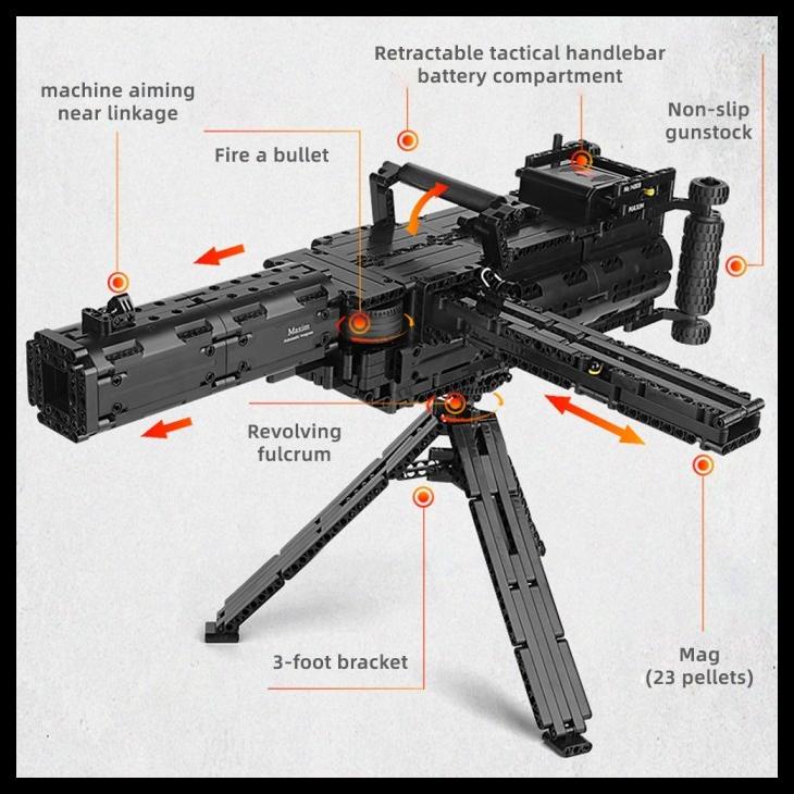 Jual Lego Brick Mould King 14009 Motorized Maxim Heavy Machine Gun ...