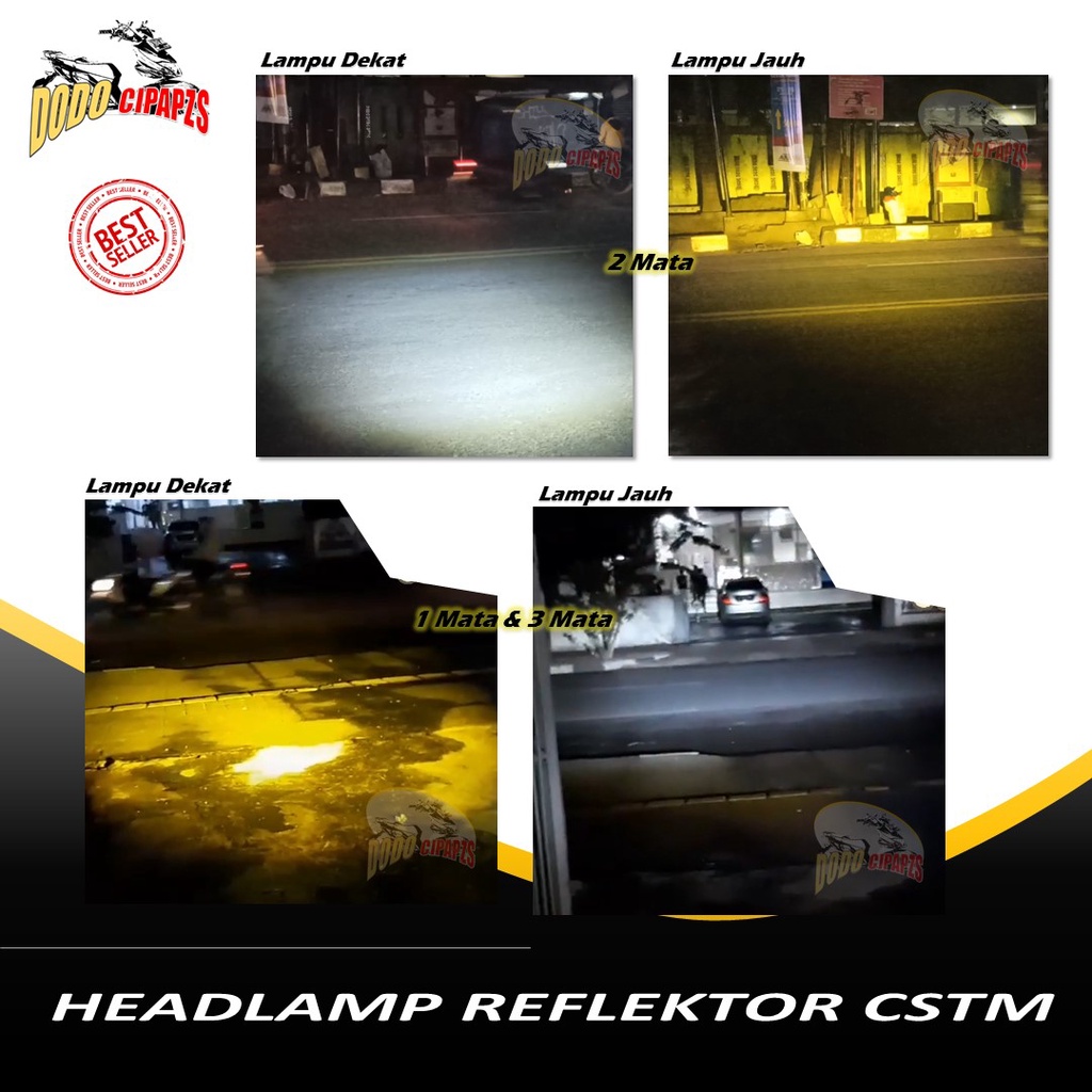 Jual Lampu Headlamp Reflektor Model Cstm Lampu Reflektor Motor Cstm Lampu Utama Model Cstm