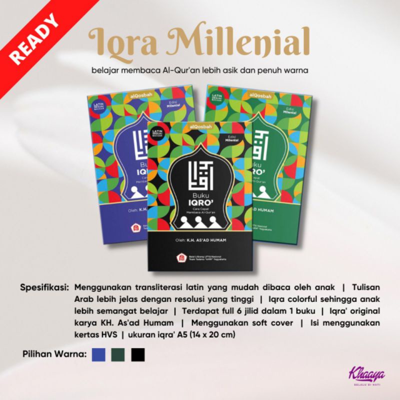 Jual IQRO MILLENIAL | IQRO ORI KEKINIAN | IQRO BERWARNA | Shopee Indonesia