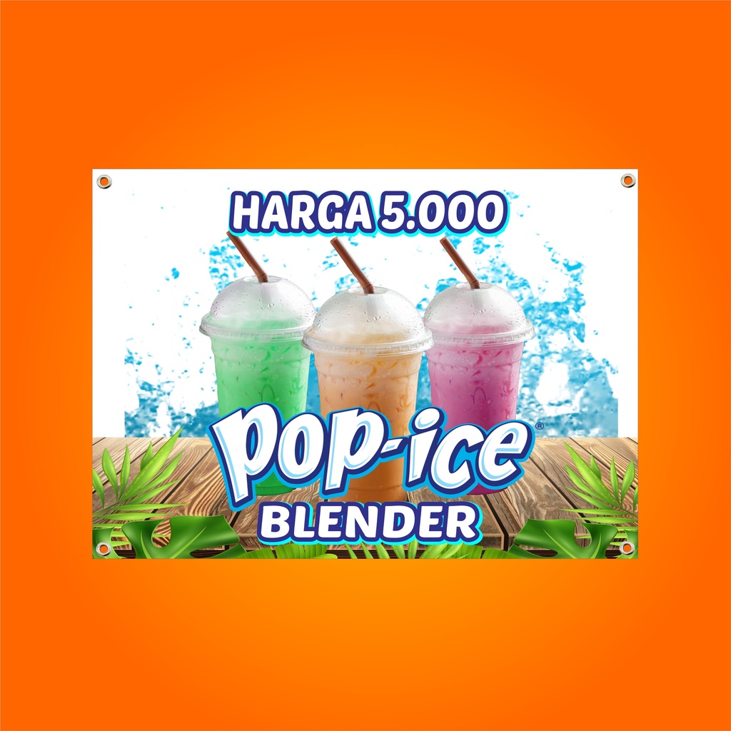 Jual Spanduk Jual Minuman Pop Ice Shopee Indonesia 1525