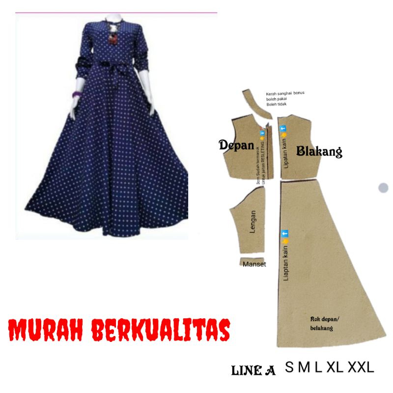 knee length dresses for ladies Polo 3/4 Sleeve Dress main image 1