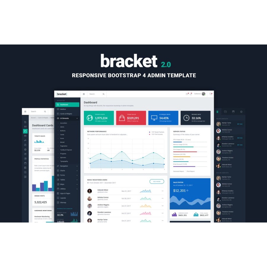 Jual Bracket Responsive Bootstrap 4 Admin Template | Shopee Indonesia