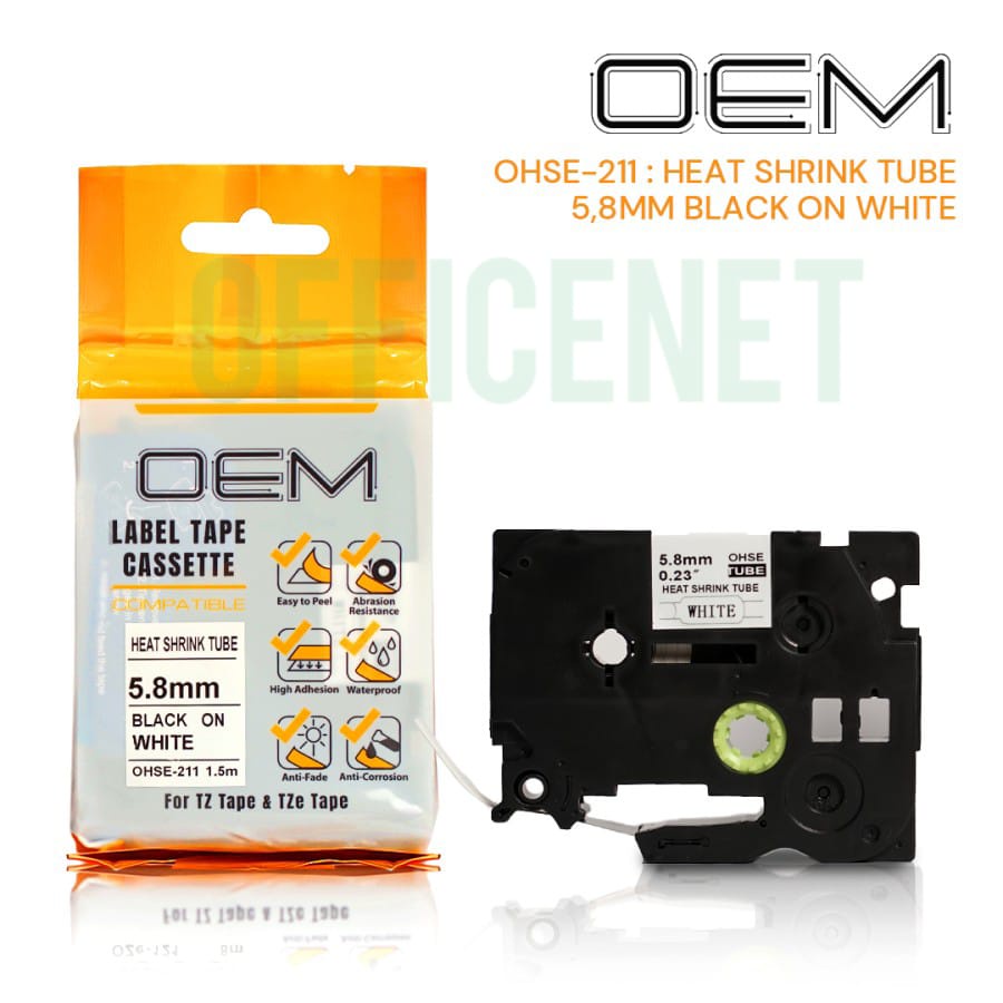 Jual OEM OHSE 5.8MM X 1.5M OHSE HEAT SHRINK TUBE LABEL BROTHER PRINTER ...