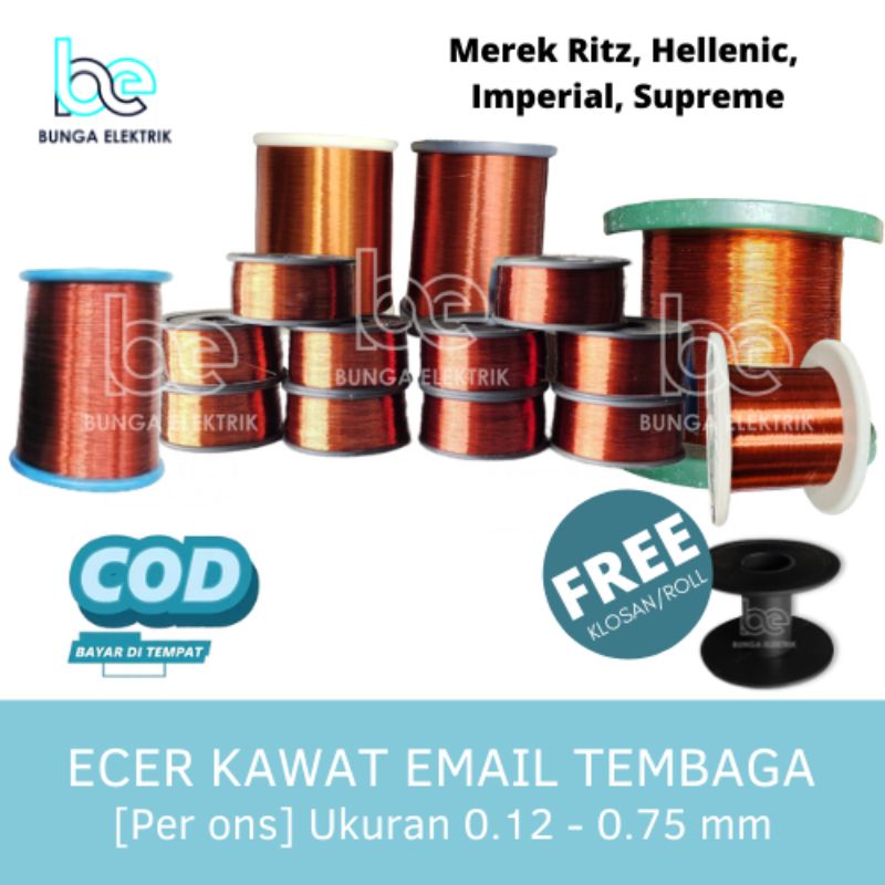 Jual Ons Kawat Tembaga Email Mm Enamel Wire Cooper Kawat Gulung Dinamo Kawat