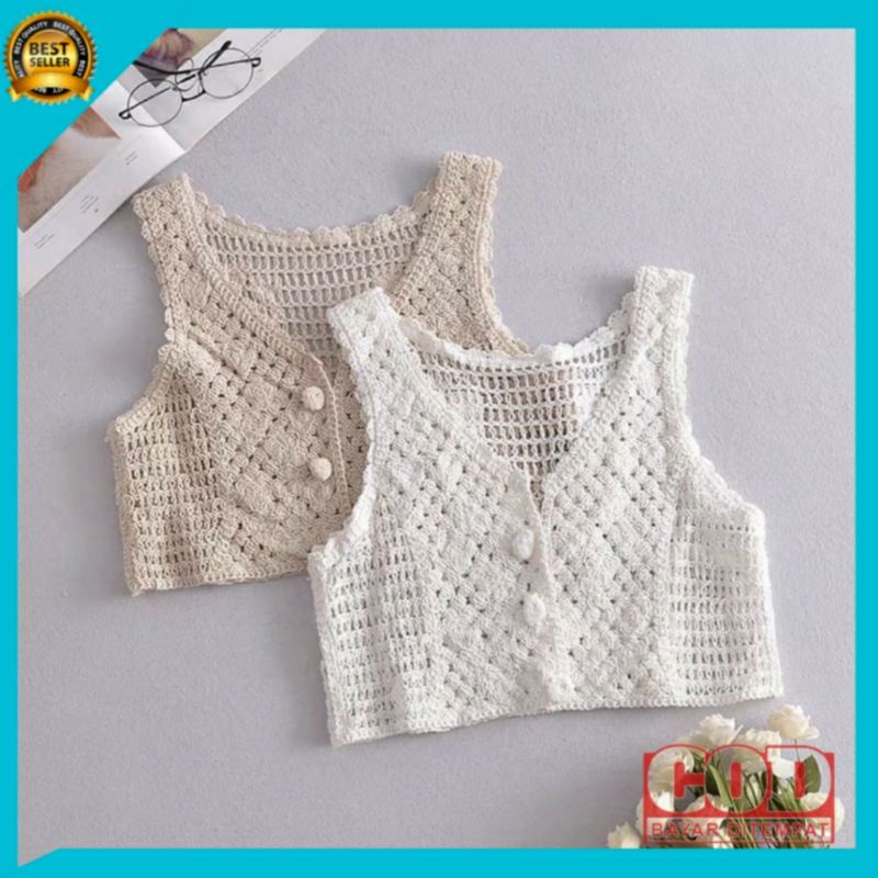 Jual Vest Rajut Wanita Crop Korean Style Import | Shopee Indonesia