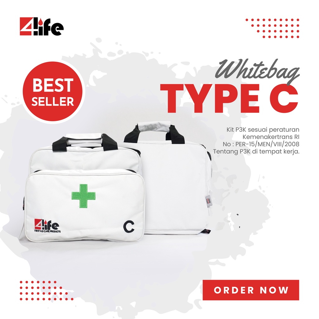 Jual 4Life First Aid Kit / Tas P3K / White Bag Tipe C / Sesuai ...