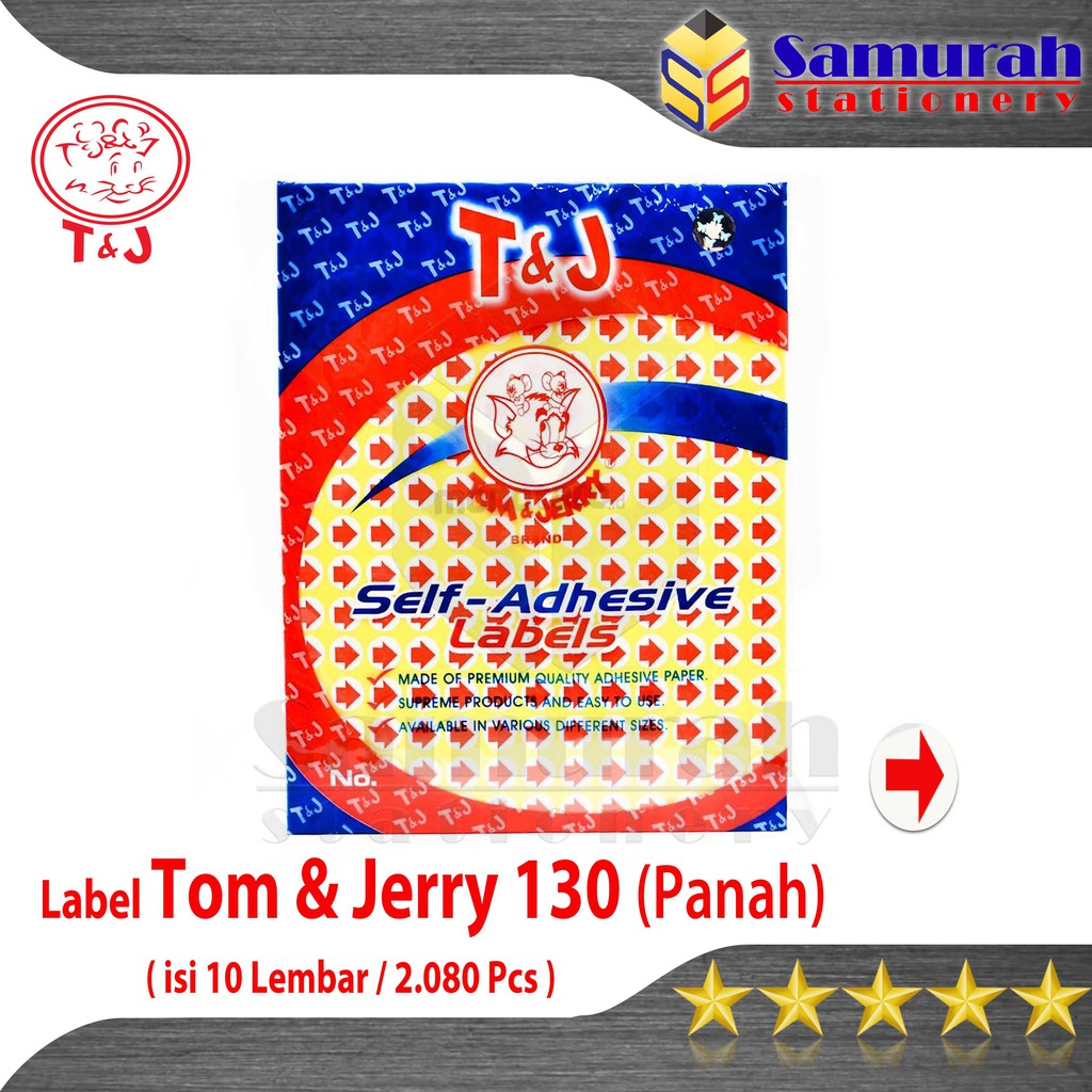 Jual Label Stiker Tom & Jerry No 130 Tanda Panah Merah / Kertas Sticker ...