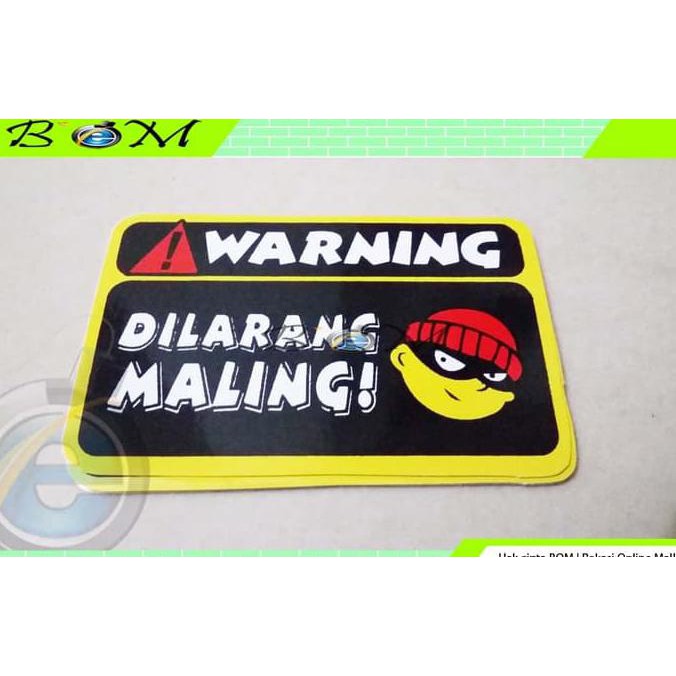 Jual stiker sticker motor mobil lucu warning dilarang maling | Shopee ...