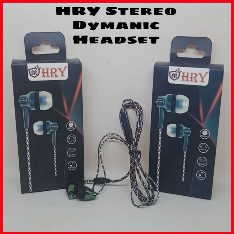 Jual HRY Stereo Dynamic Earphone Plus Mic Plug Jack 3.5mm Dengan ...