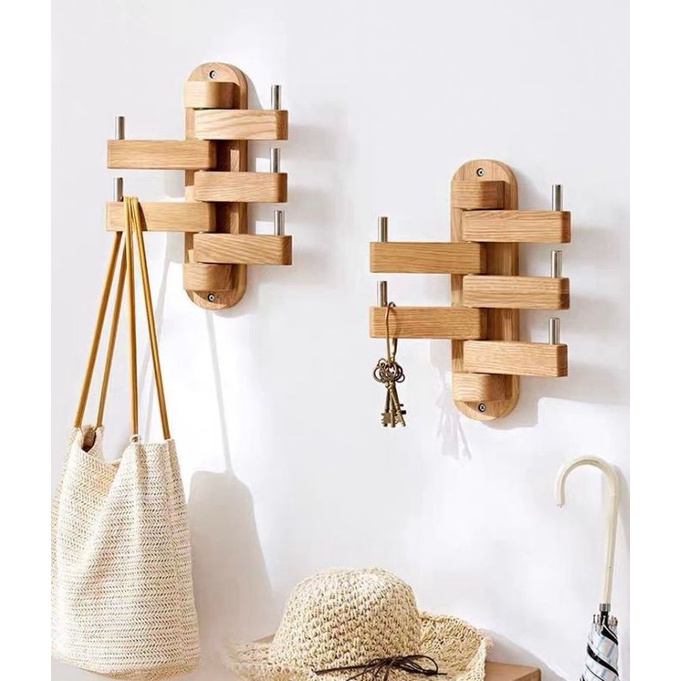 Jual Kapstok Kayu Gantungan baju dinding Gantungan Baju Tas Kunci Topi