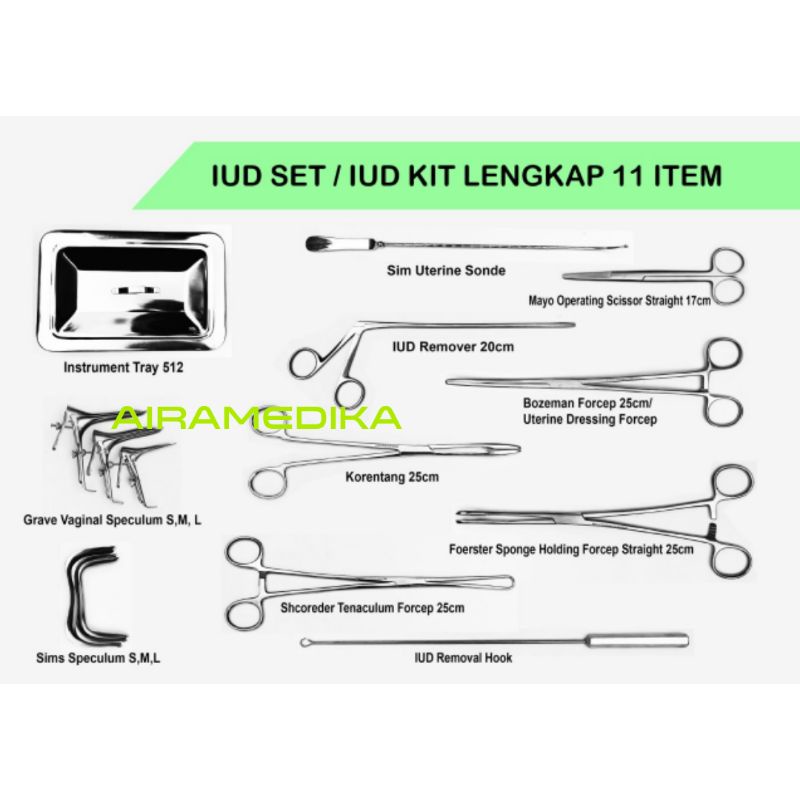 Jual IUD Set 11 item Paket Komplit Stainless / IUD Kit Set 11 item ...