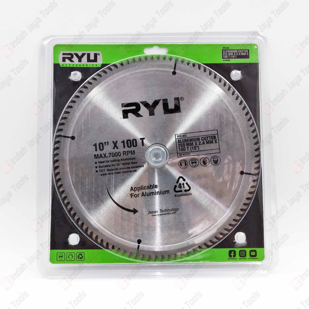 Jual RYU 10 X 100T ALUMUNIUM Saw Blade Mata Pisau Potong Gergaji Kayu ...