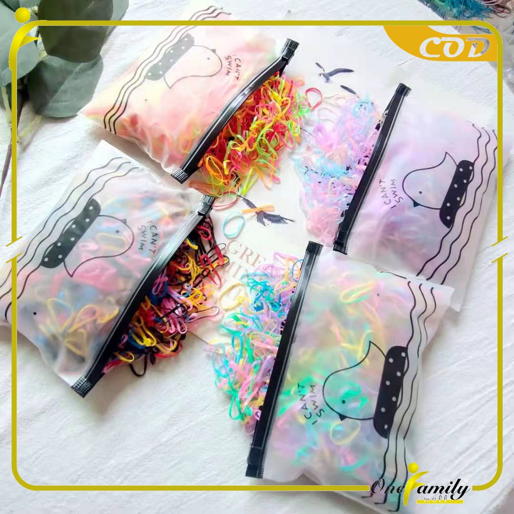 Jual ONE-C586 Ikat Rambut Elastis Motif Polos 1000 PCS Bahan Karet ...