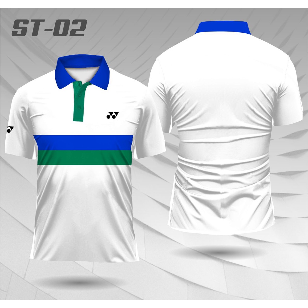 Jual jersey badminton jersey bulutangkis kerah kancing free custom