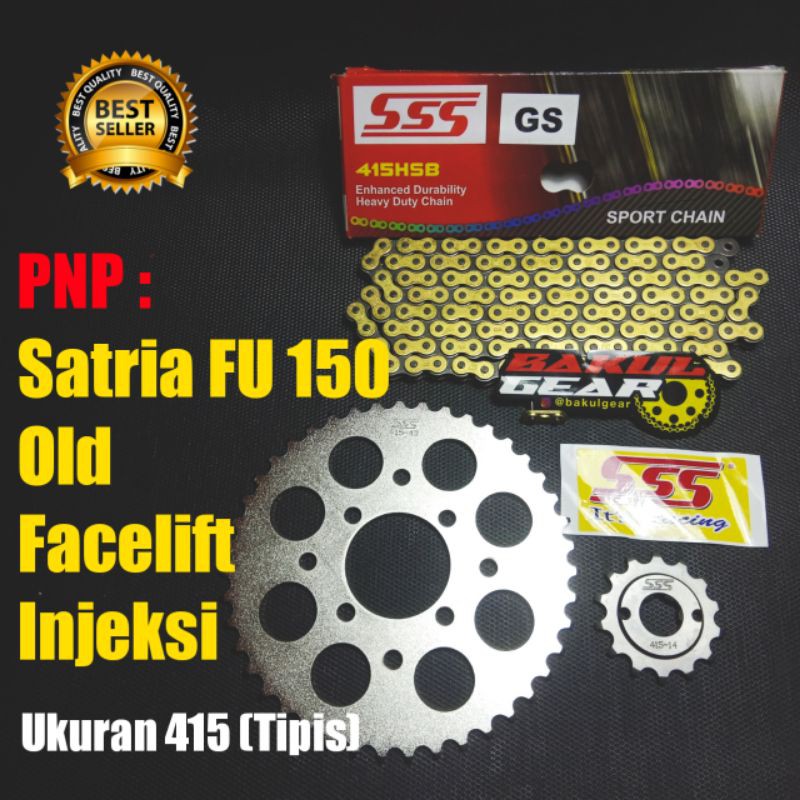 Jual Gear set SATRIA FU Facelift Injeksi Barong Old 150 SSS 415 (Tipis