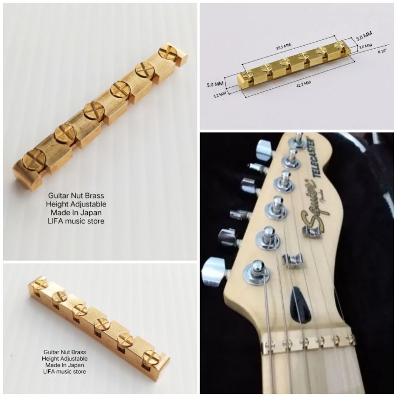 Jual Guitar Nut Brass Height Adjustable Made In Japan For Stratocaster