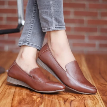 GRANDABLE ANDERSON Sepatu Formal Kerja Flat Casual Slip On Kulit Asli Wanita