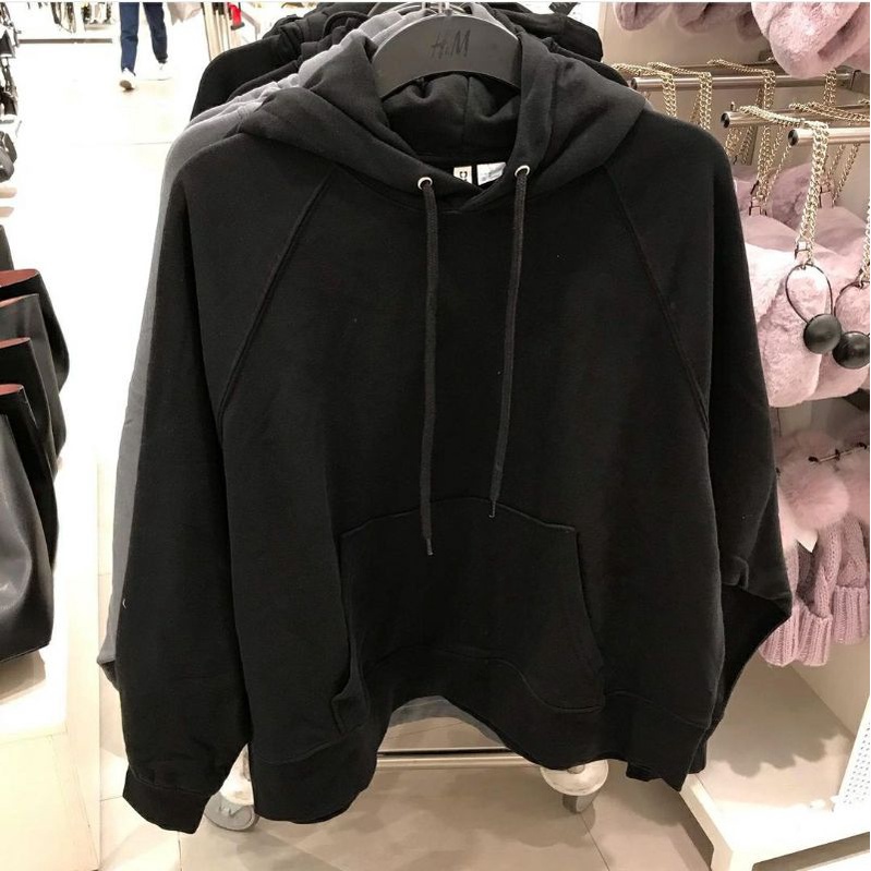 Jual JASTIP H M HOODIE OVERSIZED BLACK HITAM PEKAT ORIGINAL