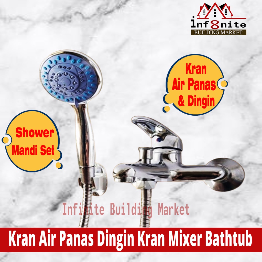 Jual Kran Air Panas Dingin Kran Mixer Shower Set Keran Bathtub Panas ...