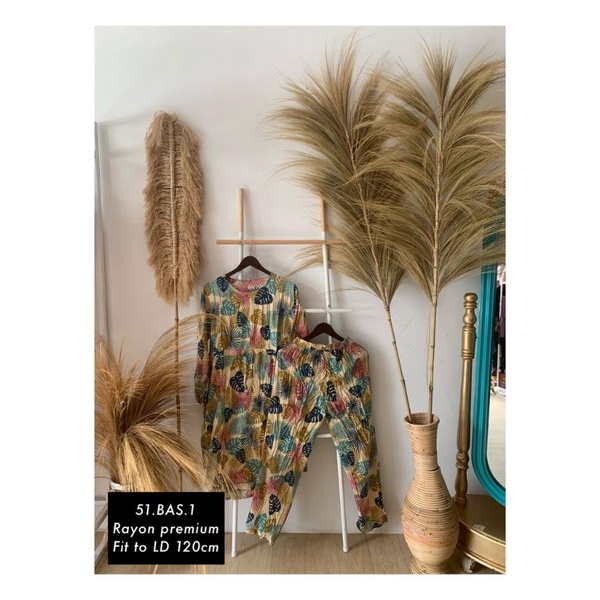 Jual baju one set wanita kekinian bahan rayon premium nyaman saat