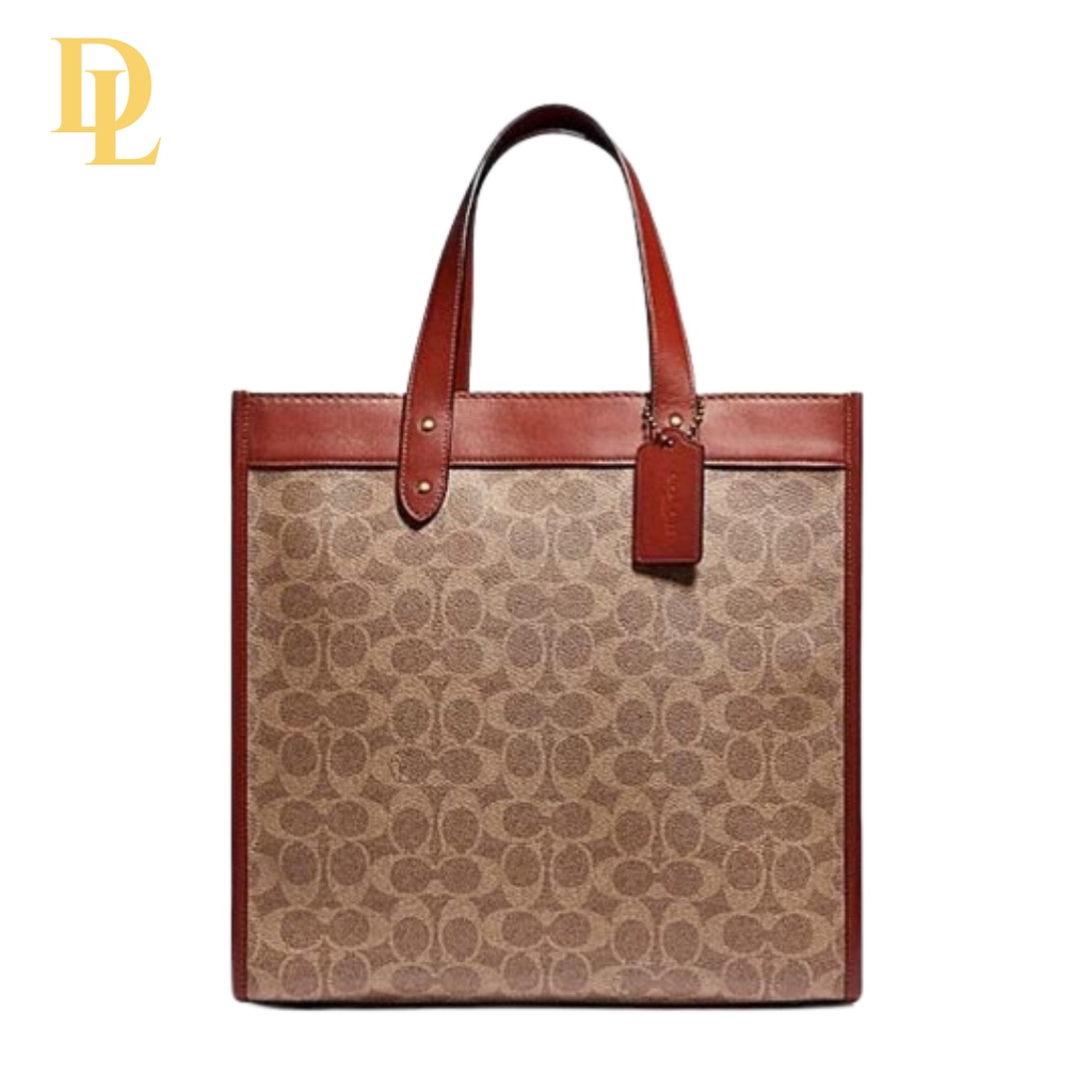 Jual Coach Field Tote in Signature Canvas With Horse and Carriage Print ...
