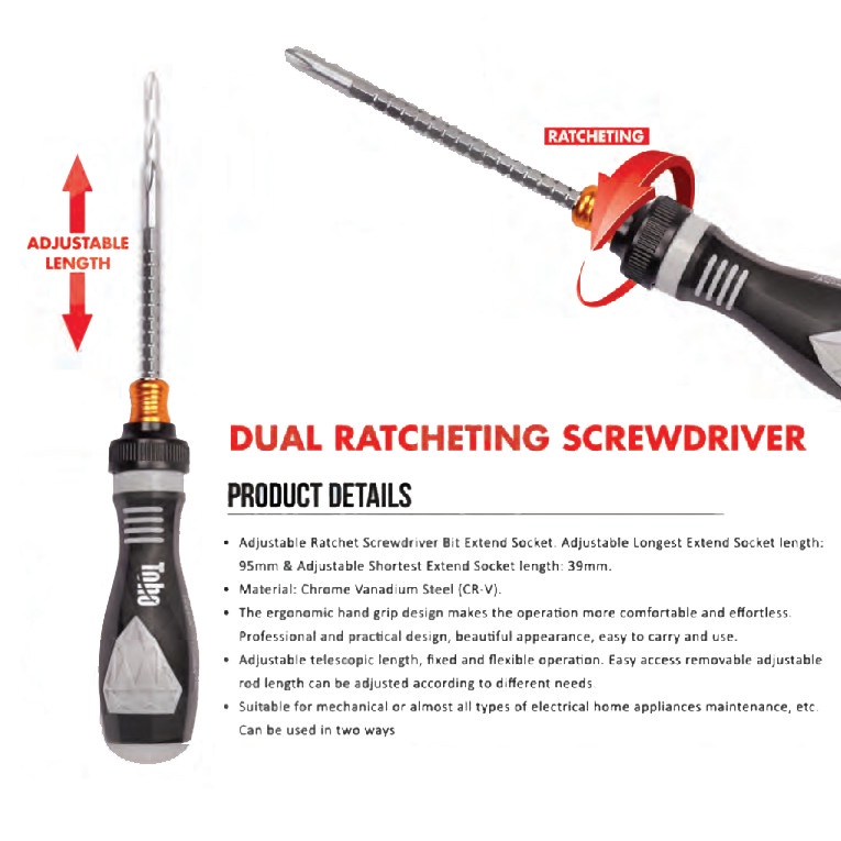 Jual Toho Japan Obeng Ratchet/Dual Ratcheting Screwdriver PREMIUM ...