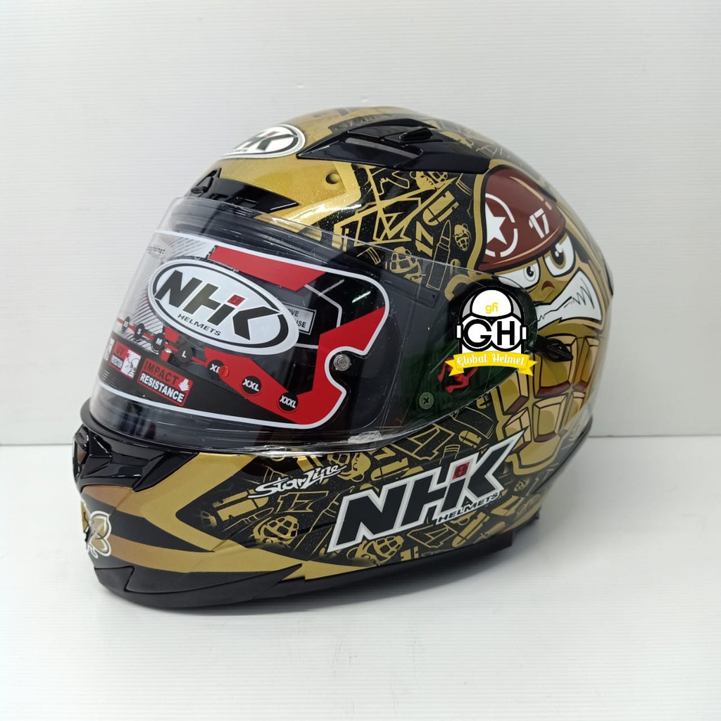 Jual HELM NHK FULL FACE NHK RX9 KAREL ABRAHAM GP EDITION GOLD