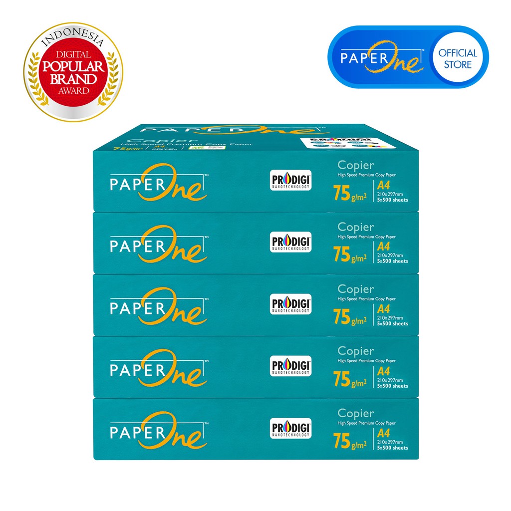 PaperOne Kertas A4 75gr Copier 1 Box (2500 lembar) Kertas HVS A4 Kertas Fotocopy (5)