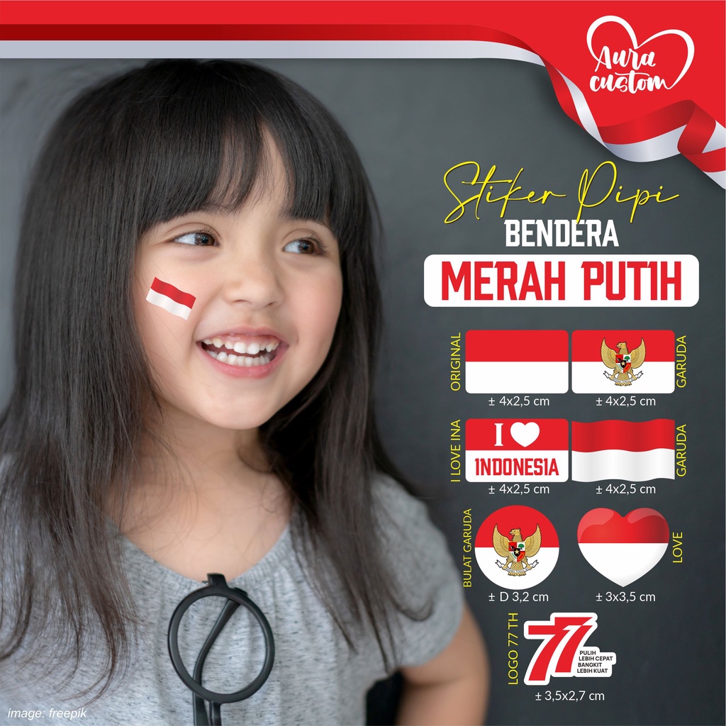 Jual Sticker Pipi Bendera Merah Putih Stiker Hut Ri Kemerdekaan Indonesia Pancasila I 2787