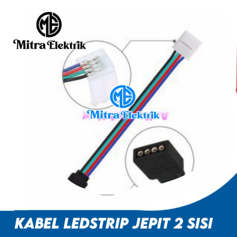 Jual Kabel Ledstrip Jepit 2 Sisi LED Strip RGB 3528/5050 ke kepala rgb ...