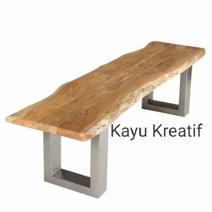 Jual Kayu Bangku Kayu Panjang Bench Kayu Jati Asli170X35X3Cm45Cm Kaki ...