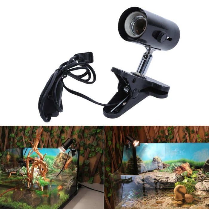 Jual Reptil-Uvb-Uva-Lampu- Fitting Lampu Jepit Uva+Uvb Kandang Reptil