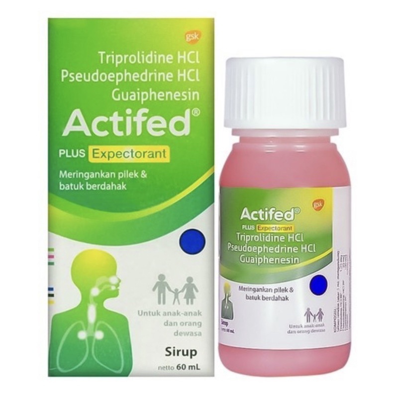 Jual Actifed hijau expectorant sirup 60 ml ( obat batuk berdahak