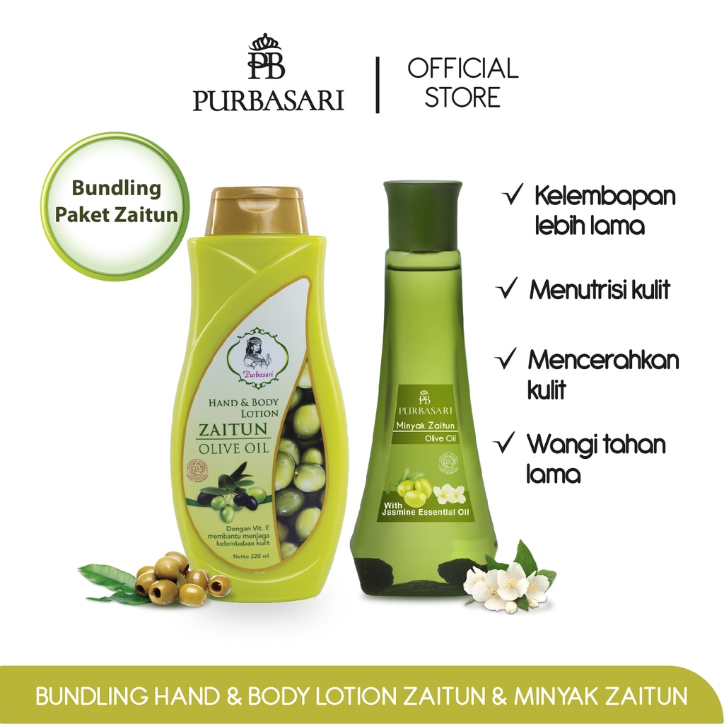 Jual Bundling Purbasari Hand & Body Lotion Zaitun + Minyak Zaitun Shopee Indonesia