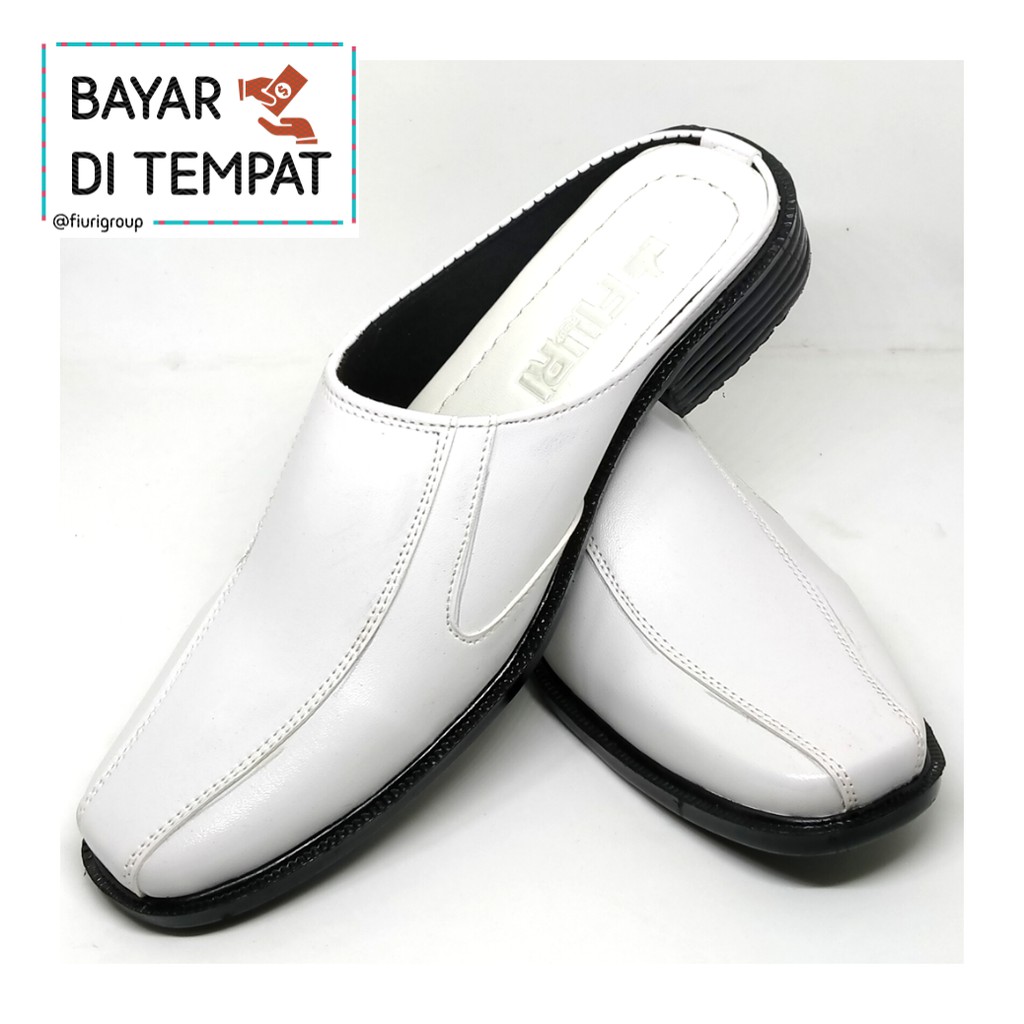 Jual Fiuri Bj 6 Putih 38 46 Sepatu Pantofel Selop Pria Sepatu Formal Pria Sepatu