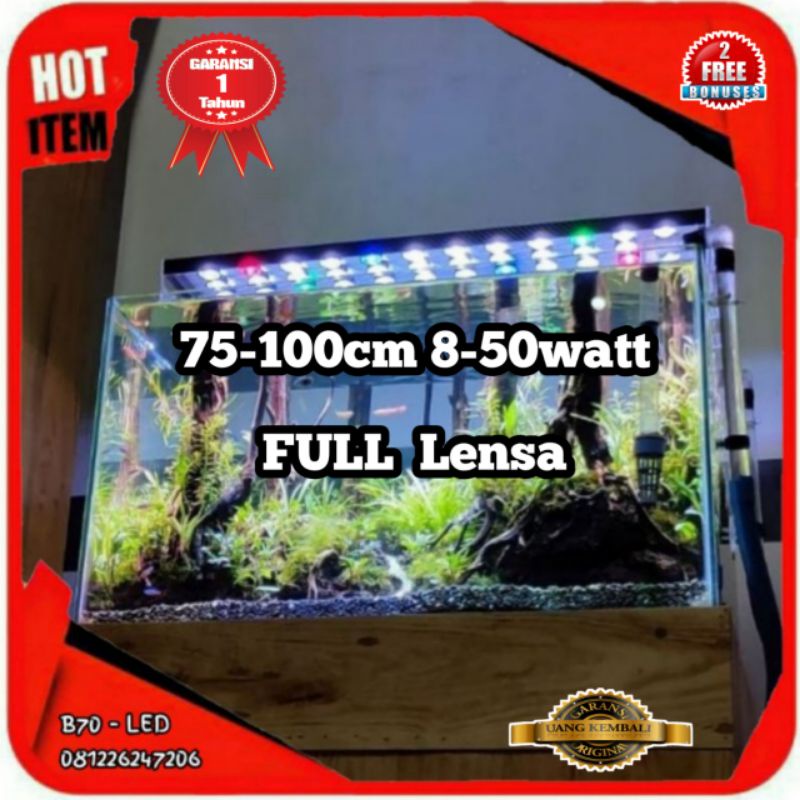 Jual Lampu Led Hpl Aquascape Ikan Hias Aquarium Watt Watt Cm Full Lensa Pelindung