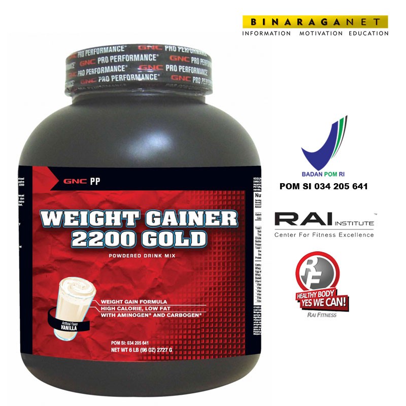 Jual GNC PP Weight Gainer 2200 Gold Vanilla 6Lbs/ pengiriman khusus via