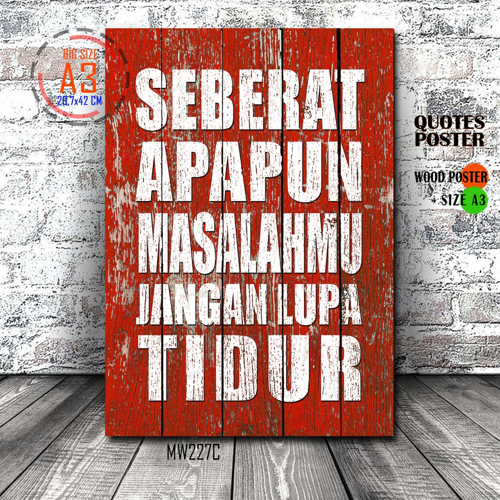 Jual Poster Quotes Motivasi Bahan Kayu MDF Ukuran Besar Positif ...